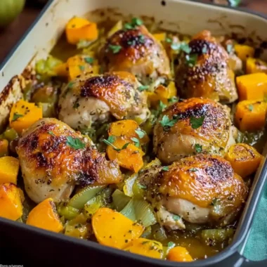 Roasted Chicken Leek and Butternut Squash