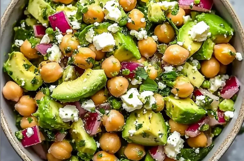 Chickpea Feta Avocado Salad