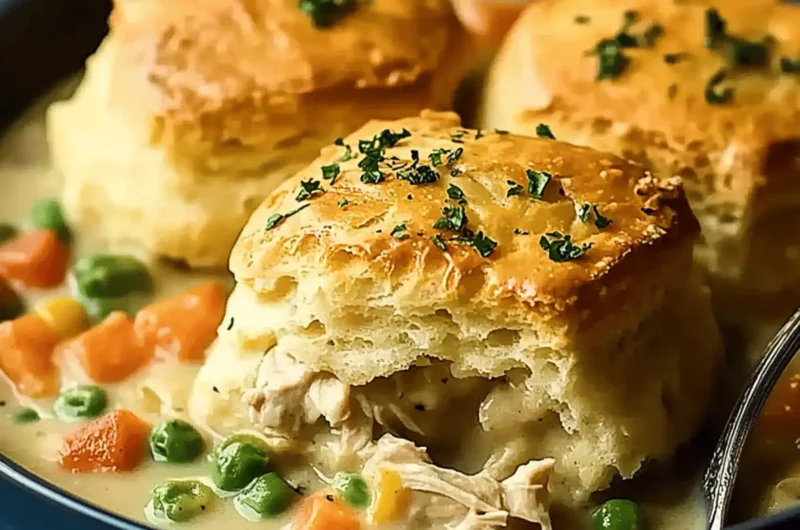 Chicken Pot Pie with Biscuits
