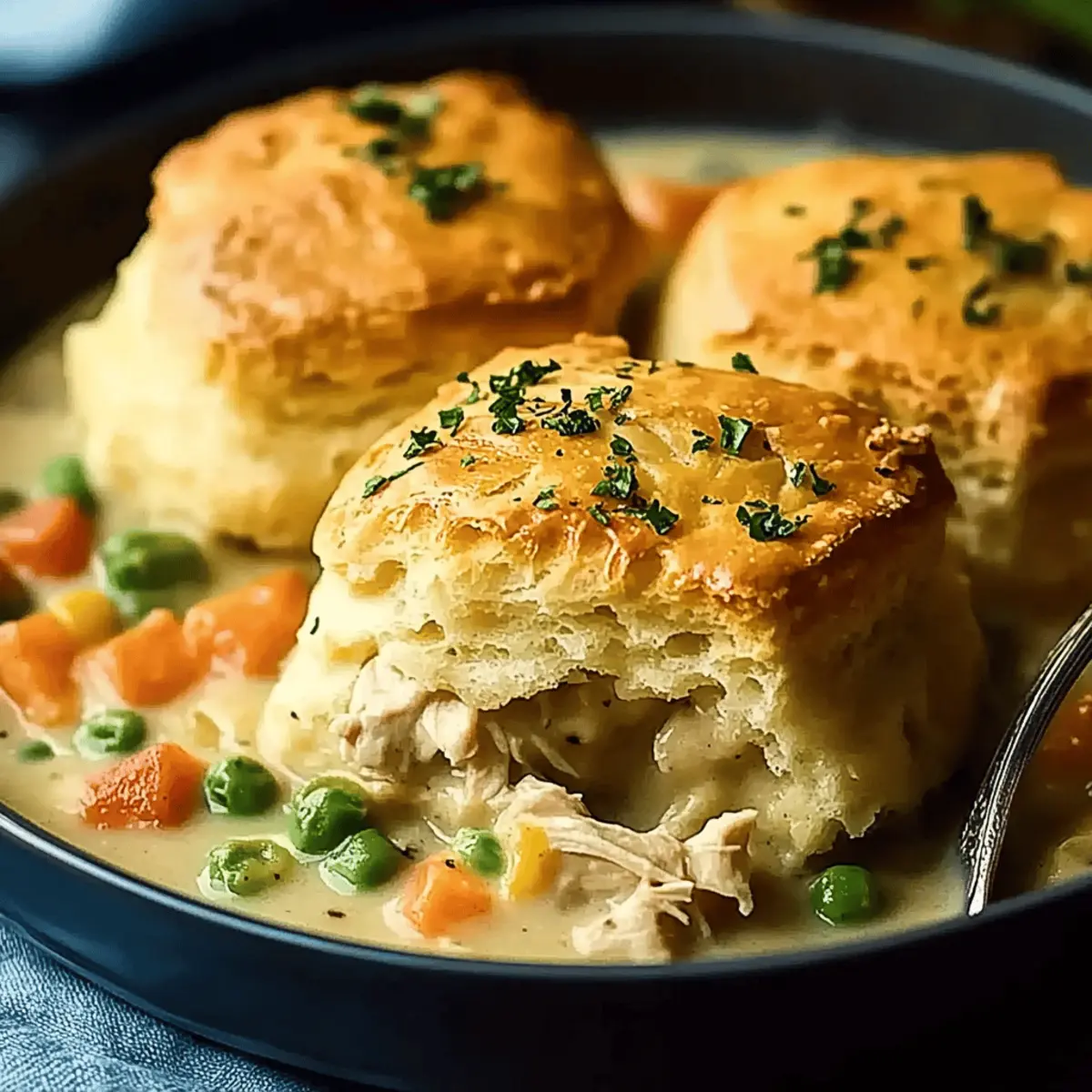 Chicken Pot Pie with Biscuits