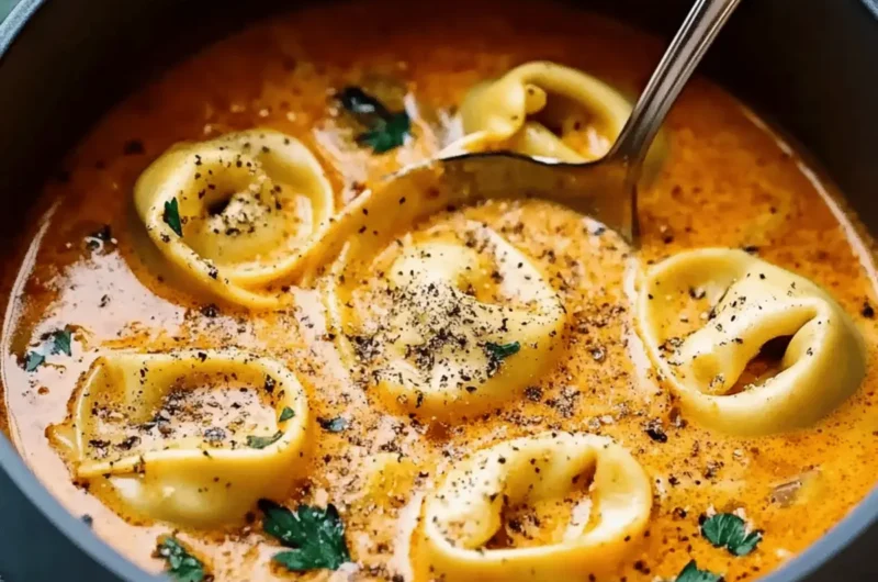 Cheesy Tomato Tortellini Soup