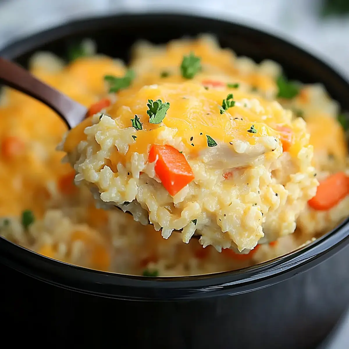 Slow Cooker Cheesy Chicken and Rice