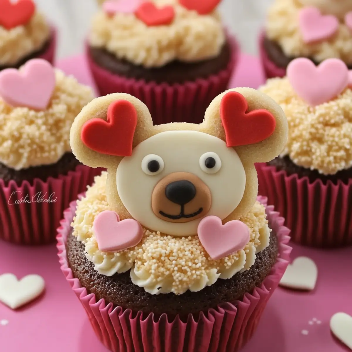 Valentine Bear Cupcakes