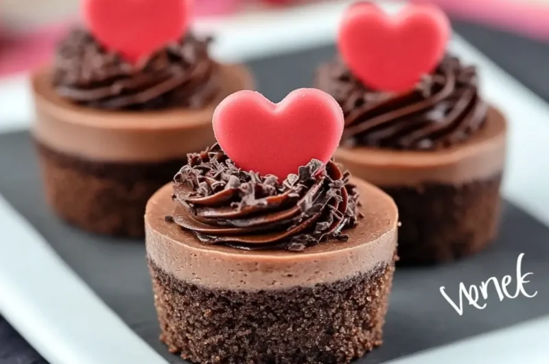 Valentine Mini Chocolate Cheesecakes