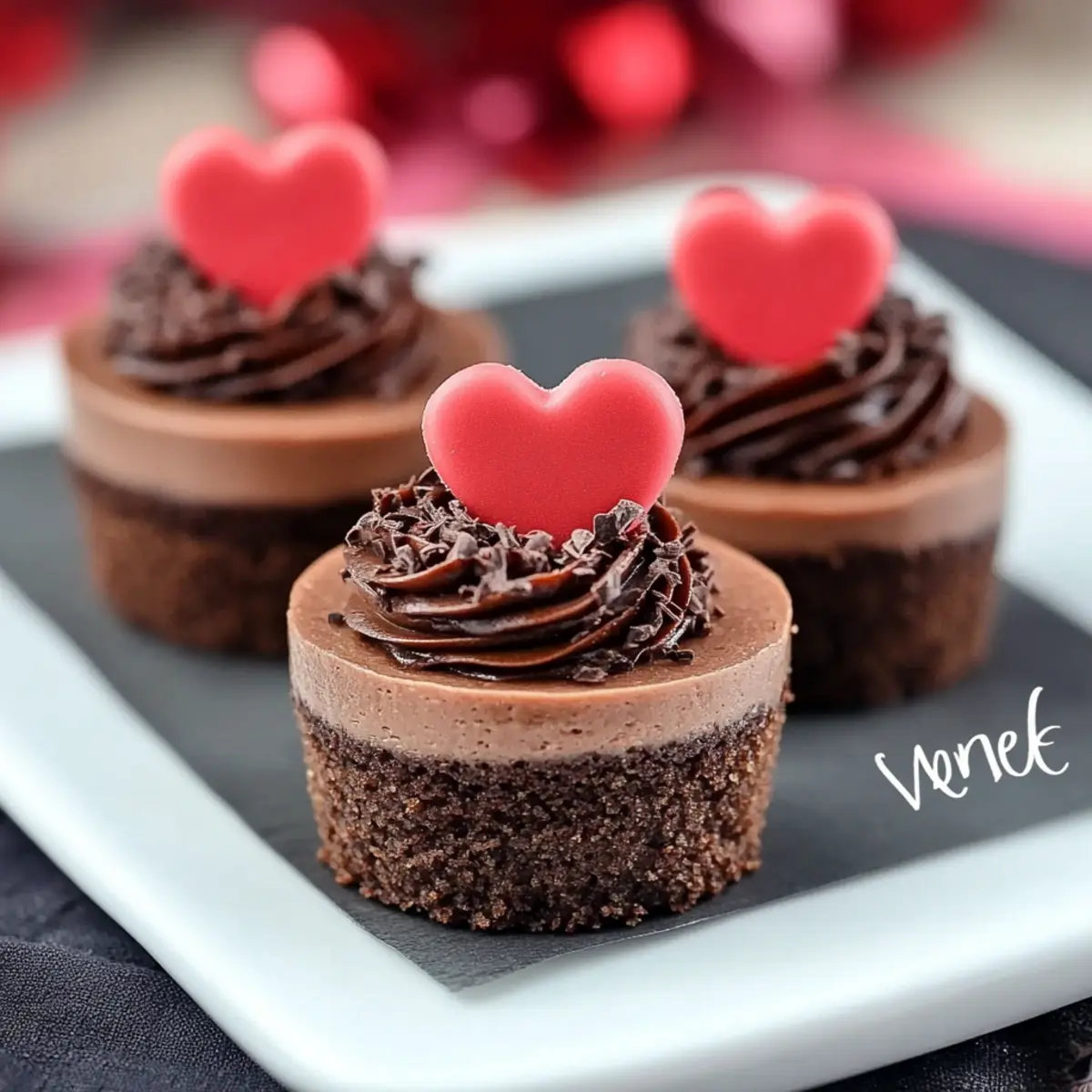 Valentine Mini Chocolate Cheesecakes