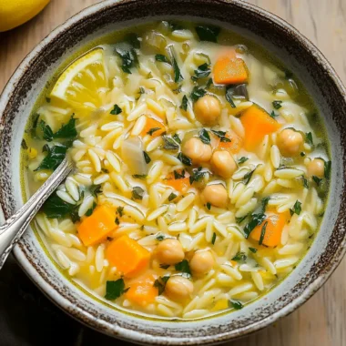 Lemon Chickpea Orzo Soup