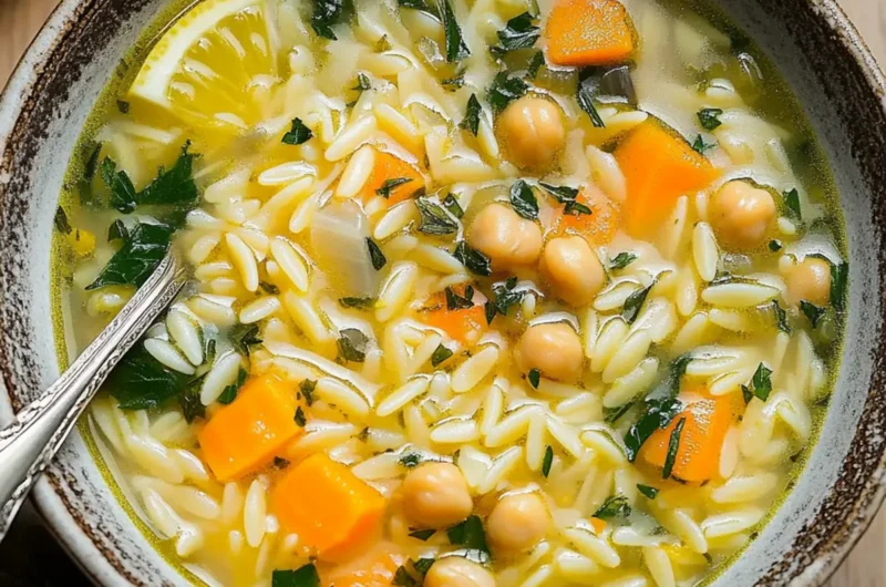Lemon Chickpea Orzo Soup