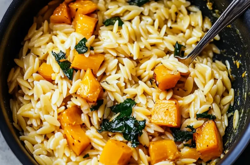 Creamy Orzo Pasta with Roasted Butternut Squash