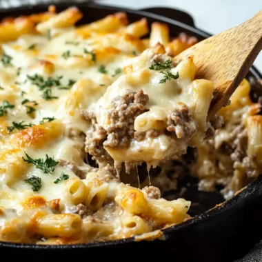 Ground Beef Alfredo Bake