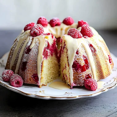 White Chocolate Raspberry Bundt Cake