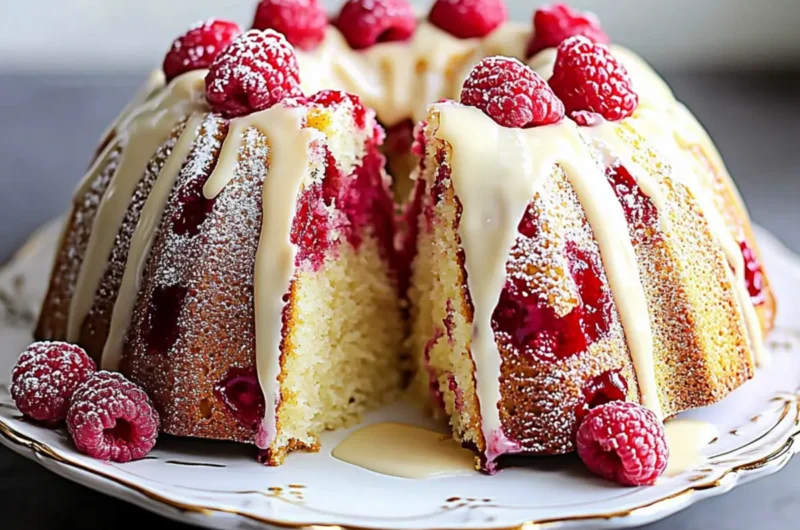 White Chocolate Raspberry Bundt Cake