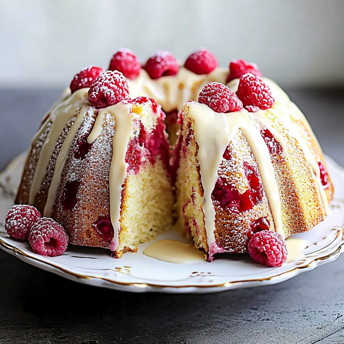 White Chocolate Raspberry Bundt Cake