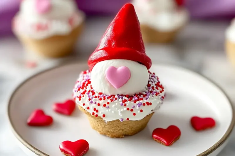 Valentine Gnome Cookie Cups