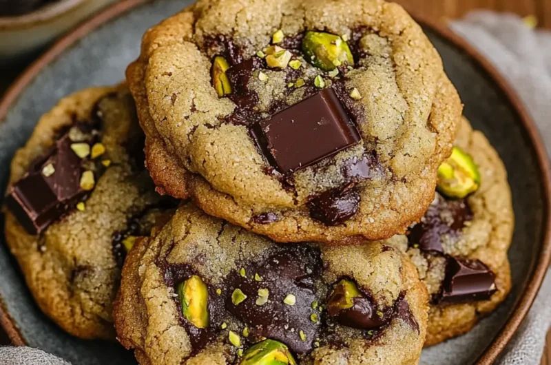 Vegan Olive Oil, Pistachio, & Chocolate Chunk Cookies