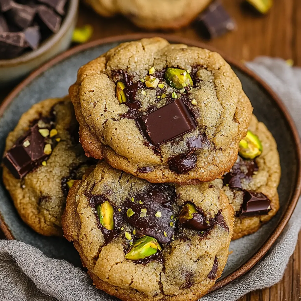 Vegan Olive Oil, Pistachio, & Chocolate Chunk Cookies