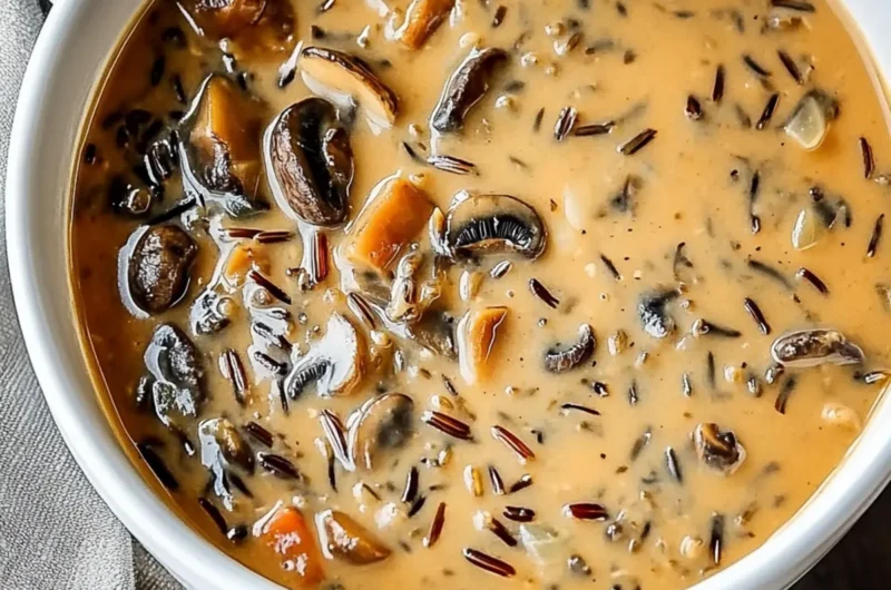 Vegan Mushroom Wild Rice Soup
