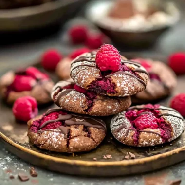 Vegan Chocolate Raspberry Cream Cookies