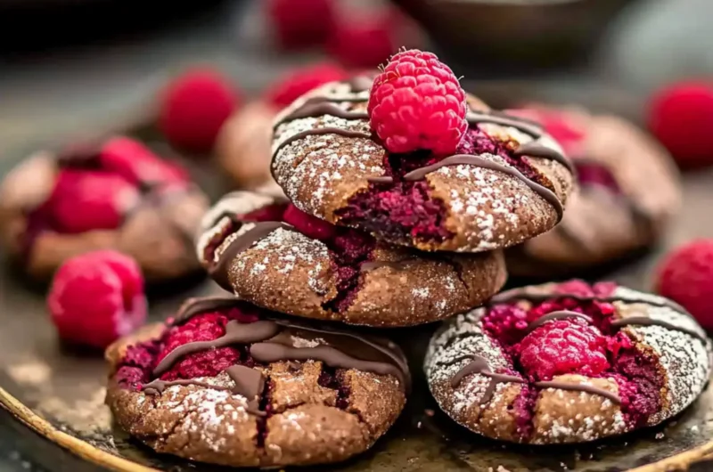 Vegan Chocolate Raspberry Cream Cookies