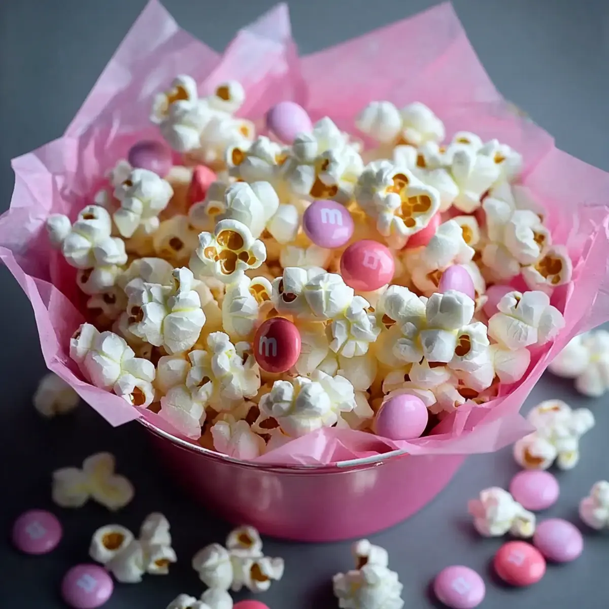 White Chocolate M & M Popcorn