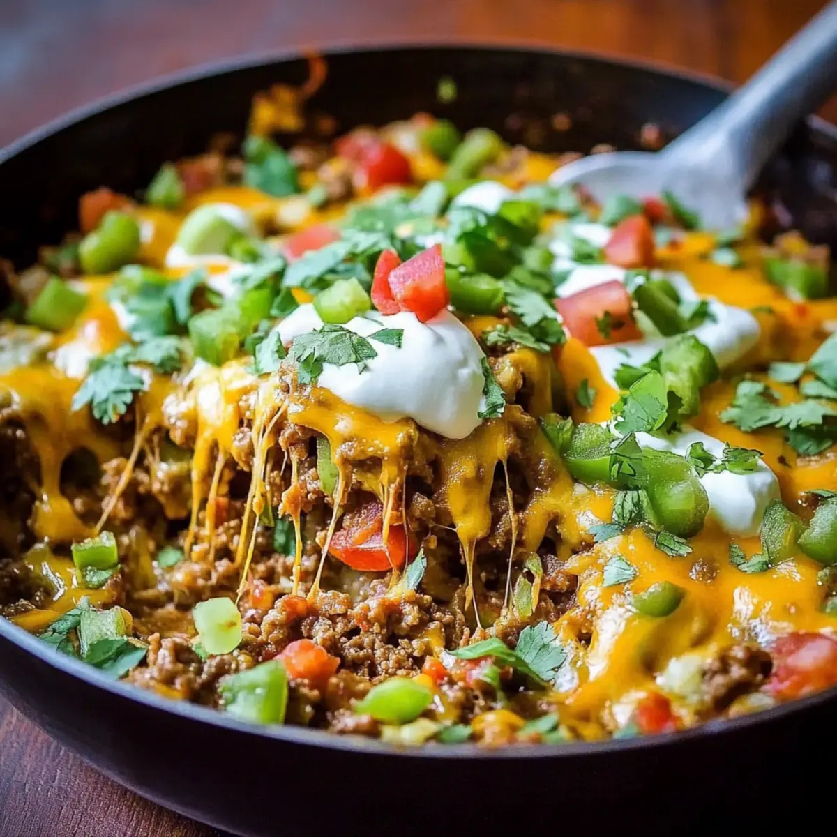 Cheesy Beef Taco Skillet