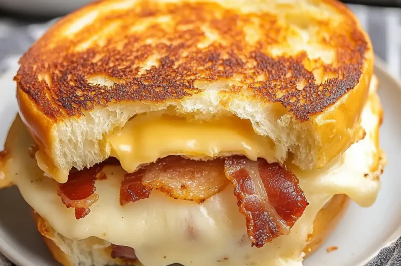 Bagel Grilled Cheese with Bacon