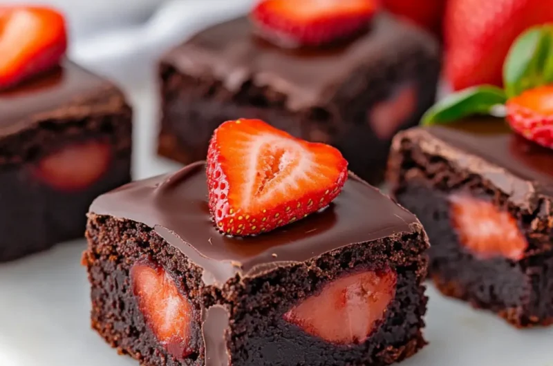 Chocolate Covered Strawberry Brownies