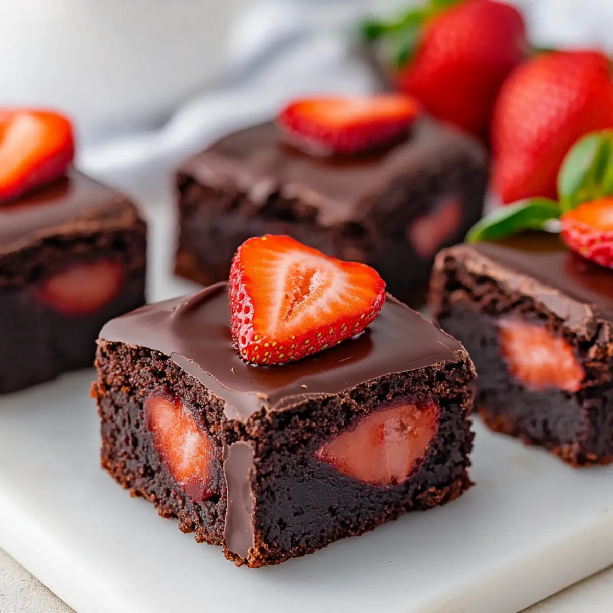 Chocolate Covered Strawberry Brownies