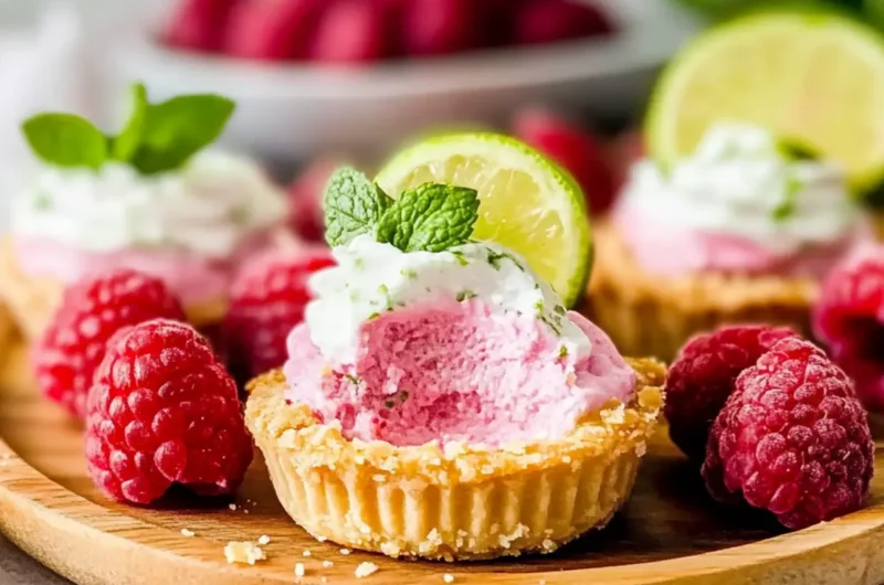 Raspberry Mojito No-Bake Mini Pies