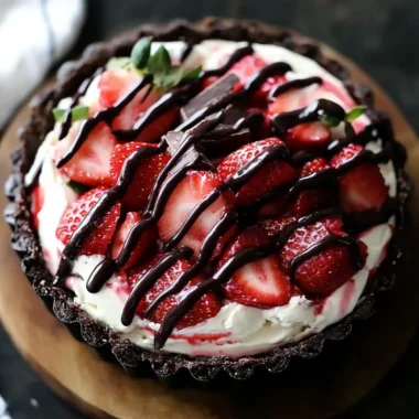 Chocolate Covered Strawberry Ice Cream Tart