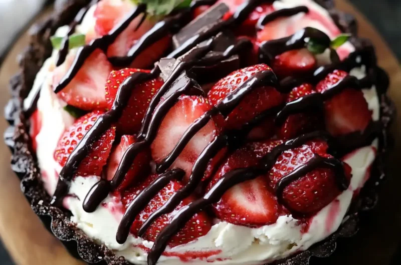 Chocolate Covered Strawberry Ice Cream Tart