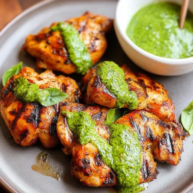 Grilled Chicken with Basil Dressing