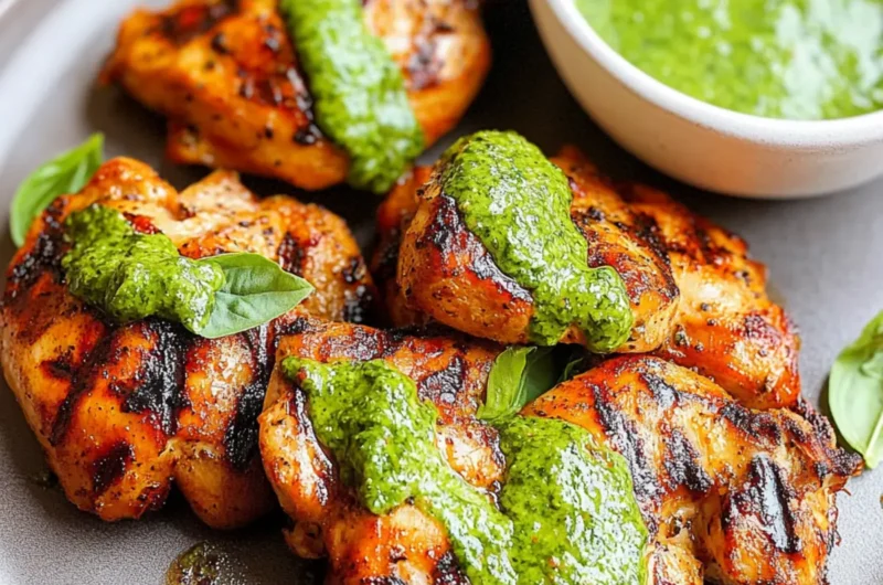 Grilled Chicken with Basil Dressing