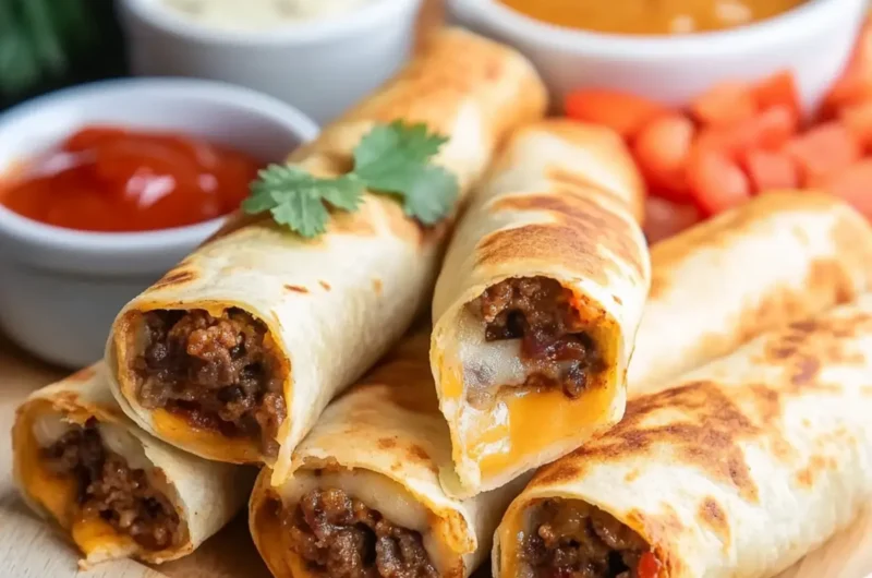 Baked Cheeseburger Taquitos