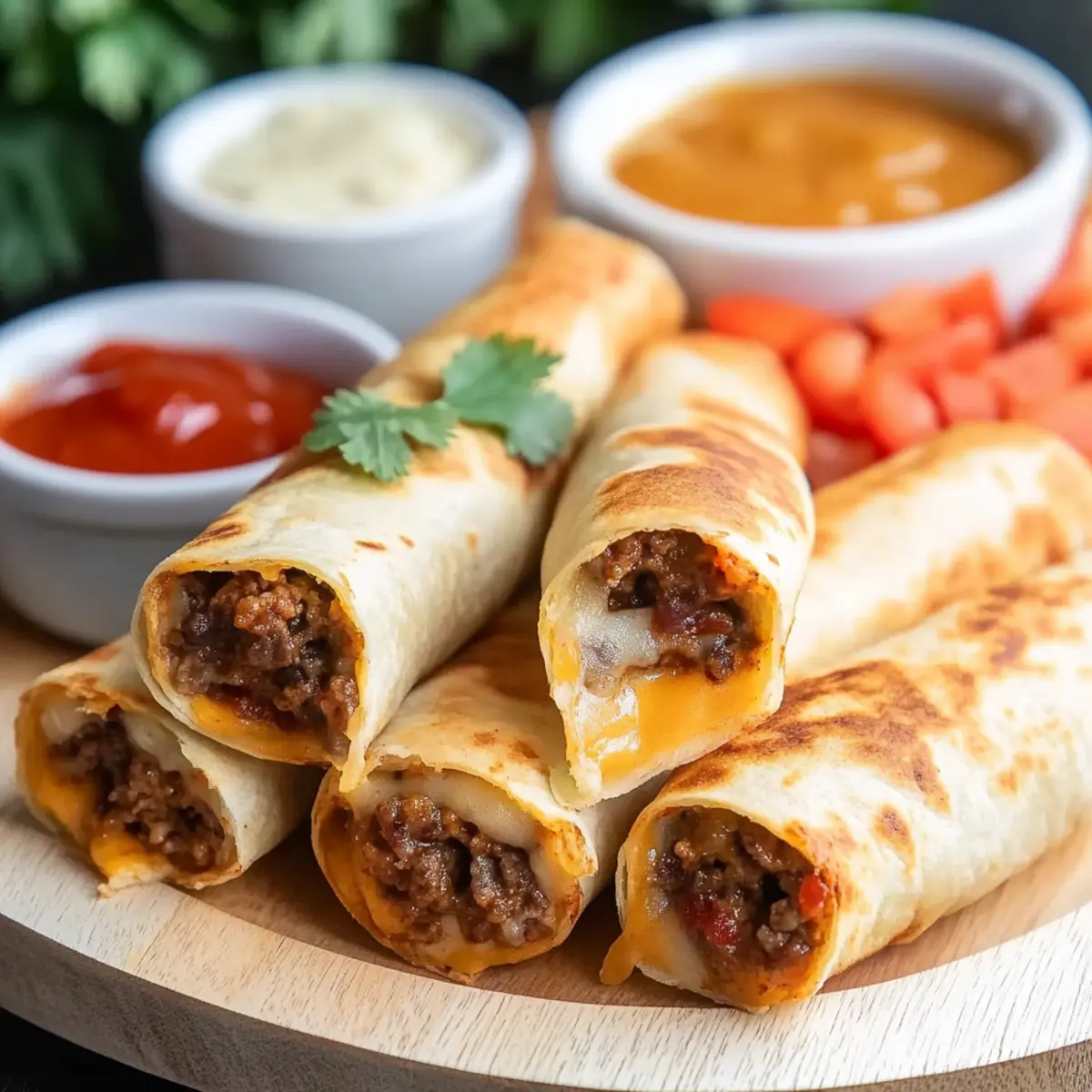 Baked Cheeseburger Taquitos