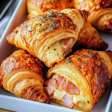 Baked Ham and Cheese Croissants