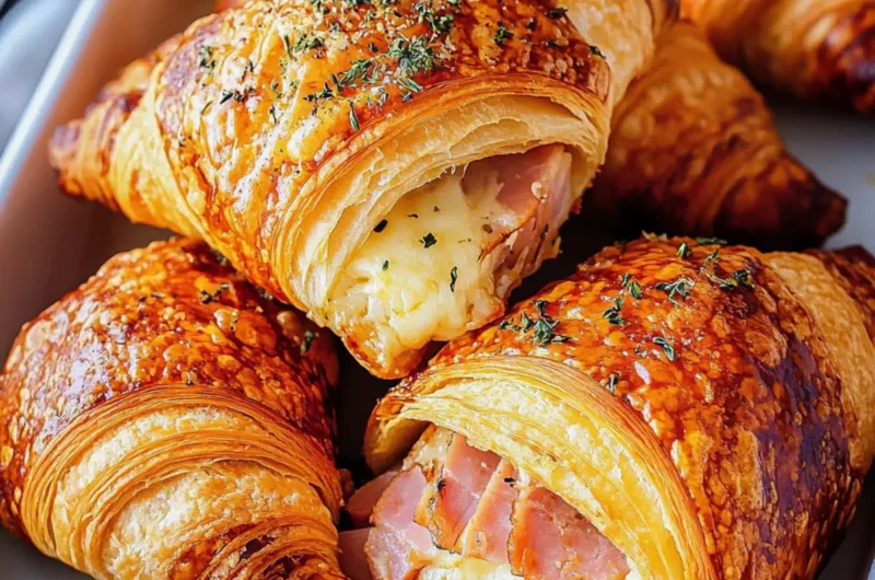 Baked Ham and Cheese Croissants