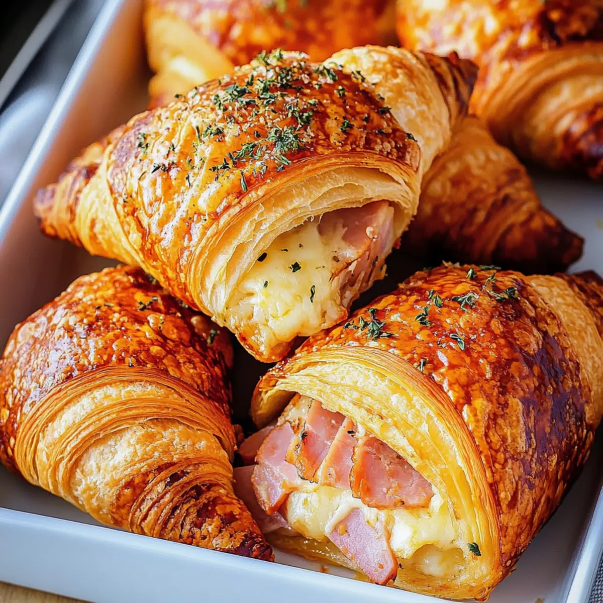 Baked Ham and Cheese Croissants