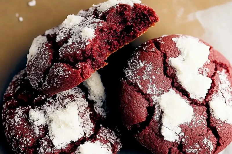 Red Velvet Crinkle Cookies