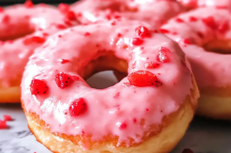Baked Strawberry Donuts