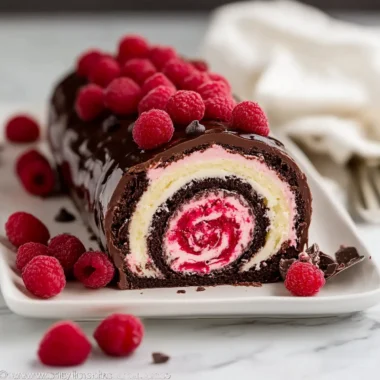 Raspberry Chocolate Swiss Roll