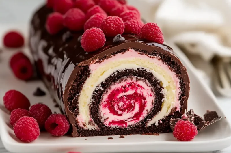Raspberry Chocolate Swiss Roll
