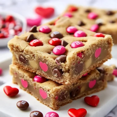 Valentine M&M Cookie Bars