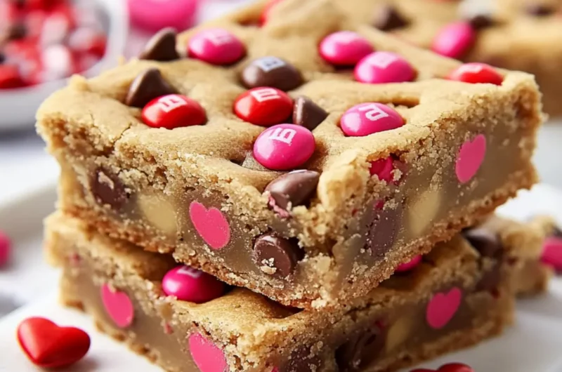 Valentine M&M Cookie Bars