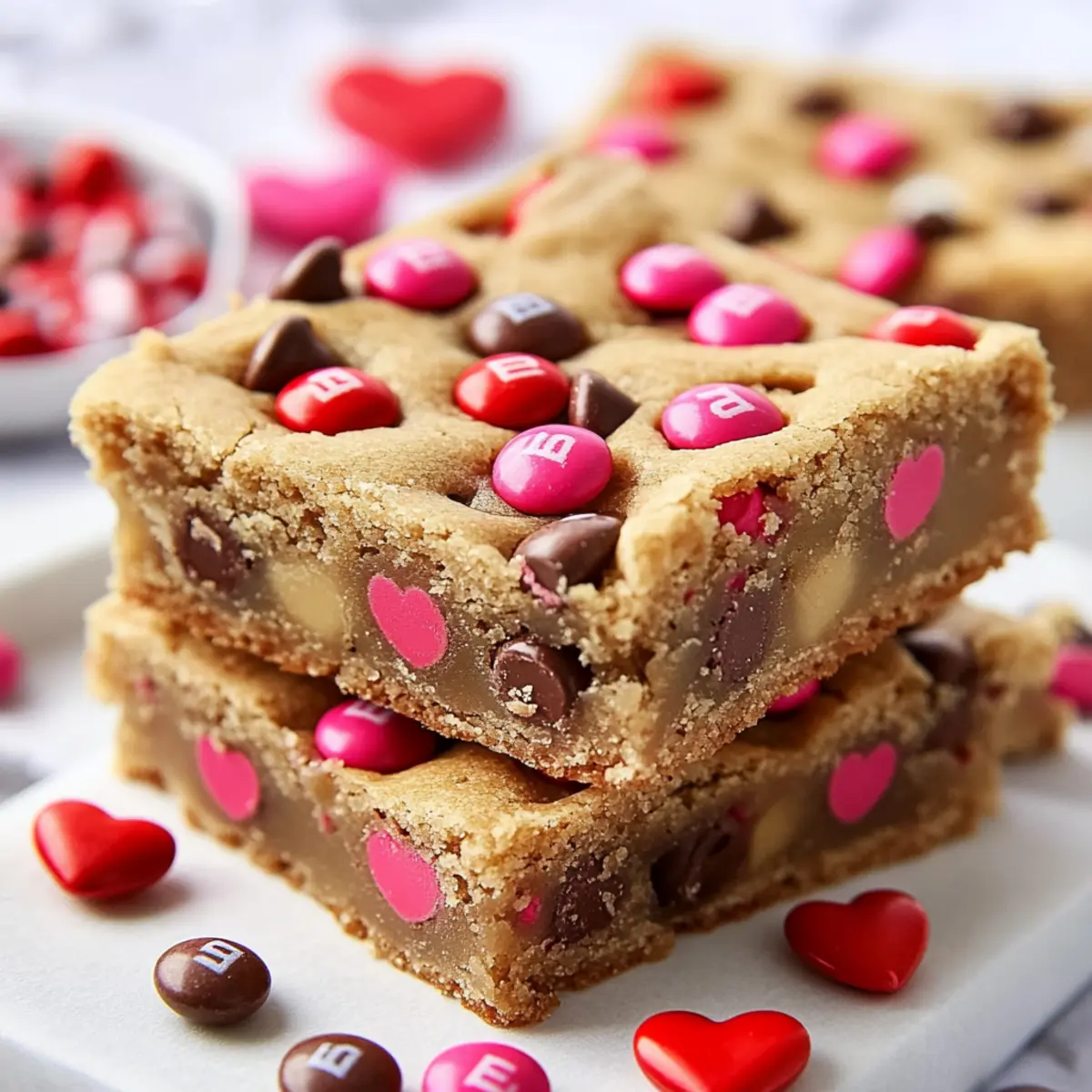 Valentine M&M Cookie Bars