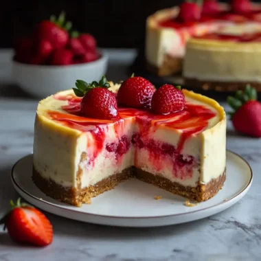 Strawberry Swirl Cheesecake