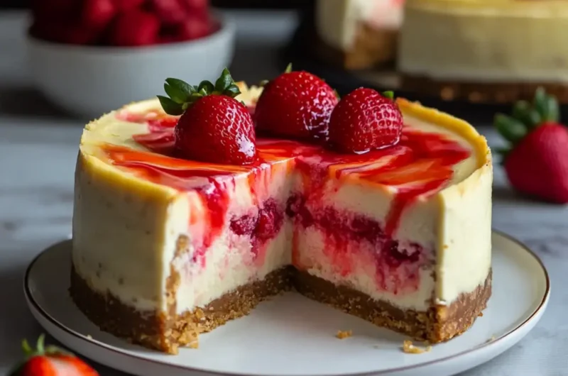 Strawberry Swirl Cheesecake