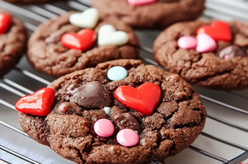 Chocolate Valentine Cake Mix Cookies