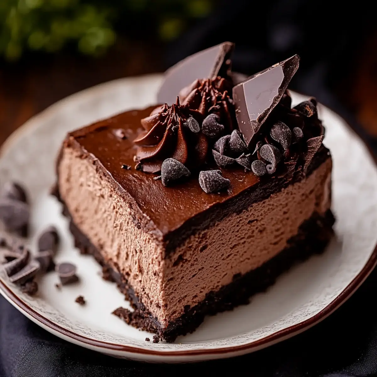No Bake Chocolate Cheesecake
