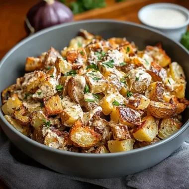French Onion Roasted Potato Salad