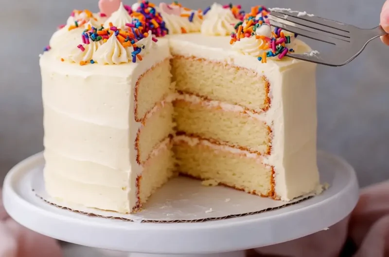 Healthy Vanilla Birthday Cake